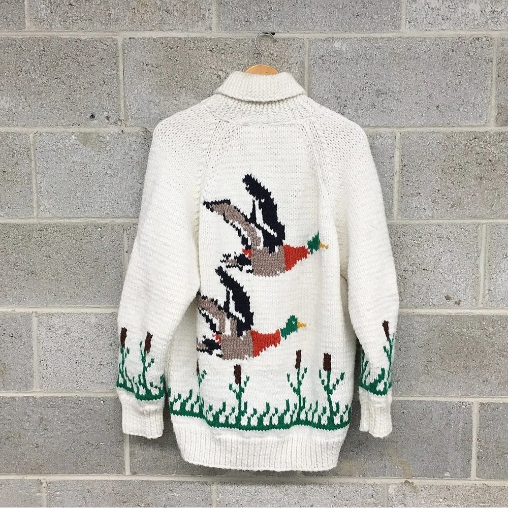 Vintage Zip-up Sweater 1960s Hand made